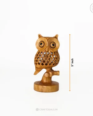 Handcrafted Wooden Owl with Owlet Inside - CraftDeals