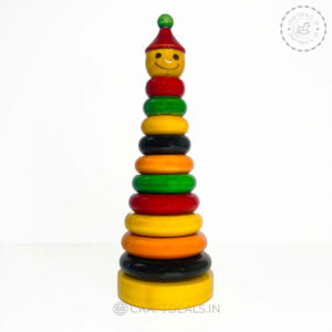 Our wooden ring stacking toy is a classic Channapatna toy that is perfect for little ones. It is made from high-quality wood and features colorful rings that children can stack onto the base in the correct order. This toy helps develop fine motor skills, hand-eye coordination, and problem-solving skills, making it a great educational tool for children.