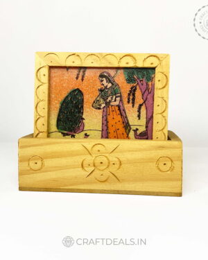 Wood coaster set Jaipuri | 4 piece Handcrafted Coaster Set