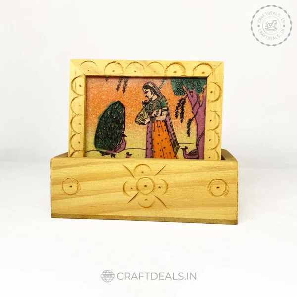 Wood coaster set Jaipuri | 4 piece Handcrafted Coaster Set
