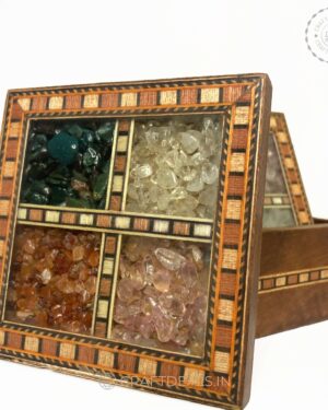Jaipuri Craft Square Wood Coaster Set (Pack of 4) craftdeals.in
