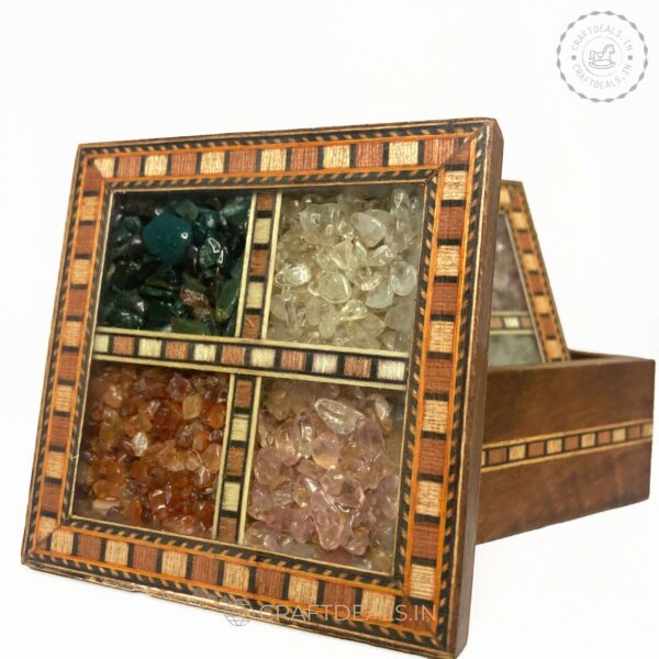 Jaipuri Craft Square Wood Coaster Set (Pack of 4) craftdeals.in