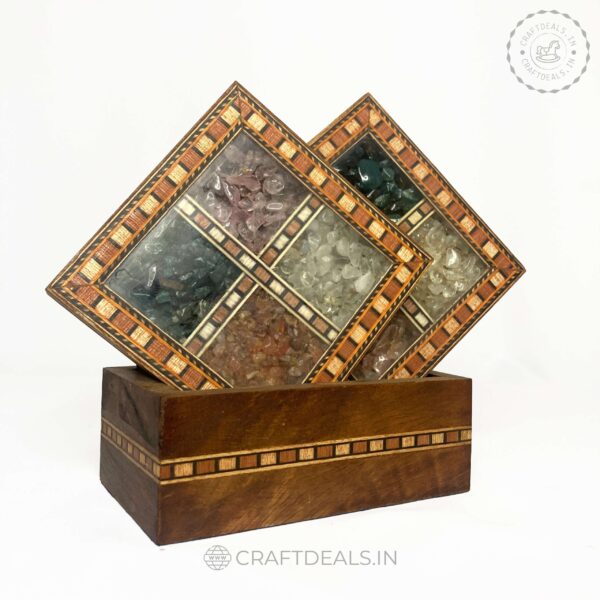 Rajasthani Gemstone Tea Coaster set | 4 Piece Set - Image 2