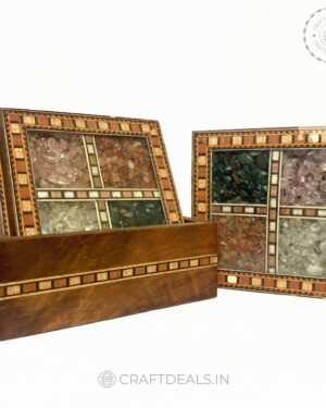 Rajasthani Gemstone Tea Coaster set | 4 Piece Set