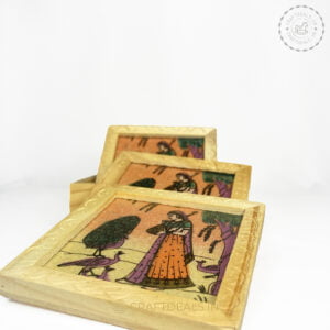 Handcraft Wooden Tea Coaster craftdeals.in set