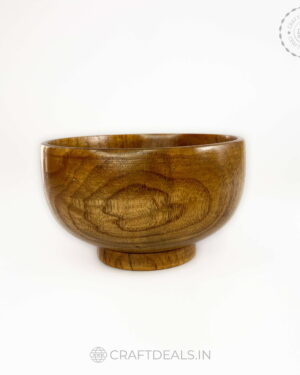 Eco-friendly wooden serving bowl with unique grain patterns and natural colors
