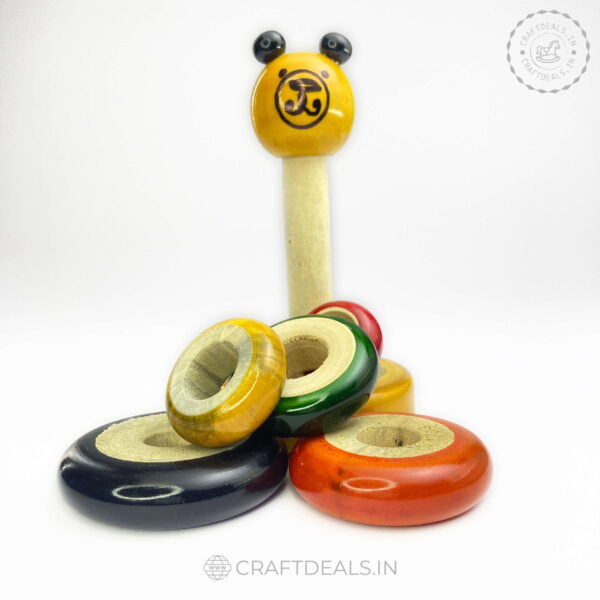 Wooden Ring Stacker Toy | Channapatna Educational Toy - Image 4