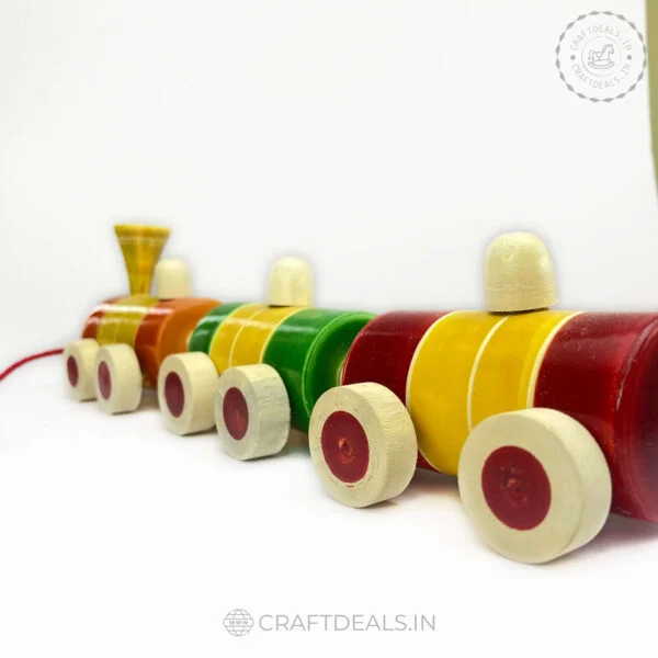 Handcrafted Wooden Channapatna Toy Train for Kids - Encourages Imaginative Play and Learning.