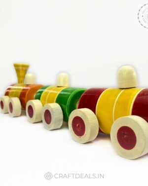 Handcrafted Wooden Channapatna Toy Train for Kids - Encourages Imaginative Play and Learning.
