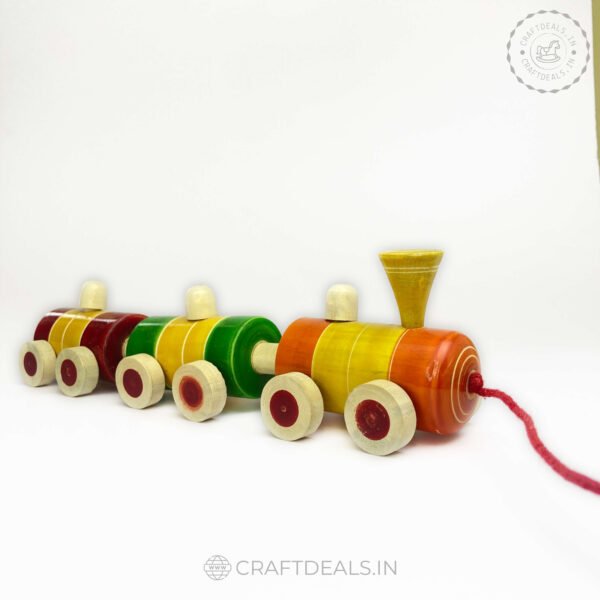 Handcrafted Wooden Channapatna Toy Train for Kids - Encourages Imaginative Play and Learning.