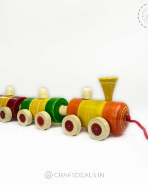Handcrafted Wooden Channapatna Toy Train for Kids - Encourages Imaginative Play and Learning.