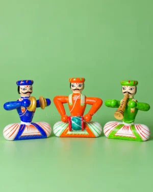 Wooden Musician Figurines – Channapatna Doll (Set of 3) - Image 4