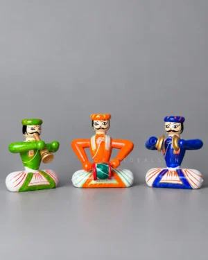 Wooden Musician Figurines Channapatna Doll Set of 3