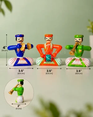 Alternative view of Wooden Musician Figurines – Channapatna Doll (Set of 3)