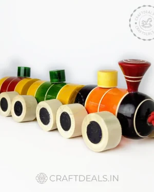 Handcrafted Wooden Channapatna Toy Train for Kids - Encourages Imaginative Play and Learning.
