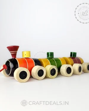 Handcrafted Wooden Channapatna Toy Train for Kids - Encourages Imaginative Play and Learning.