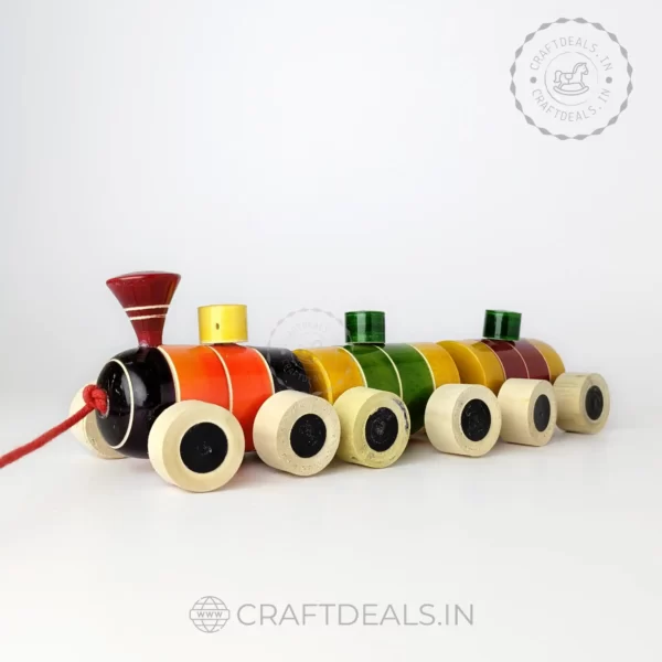 Handcrafted Wooden Channapatna Toy Train for Kids - Encourages Imaginative Play and Learning.