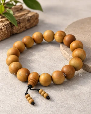 Wooden Bracelet for Men – 12mm Sandalwood Bead Bracelet - Image 5