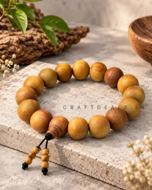 Wooden Bracelet for Men – 12mm Sandalwood Bead Bracelet
