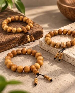 Wooden Bracelet for Men – 12mm Sandalwood Bead Bracelet - Image 3