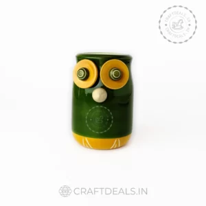 Owl Shaped Wooden Pen Holder made in Channapatna