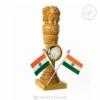 Wooden-Carved-Ashok-Stambh-Pillar-Flags-Clock