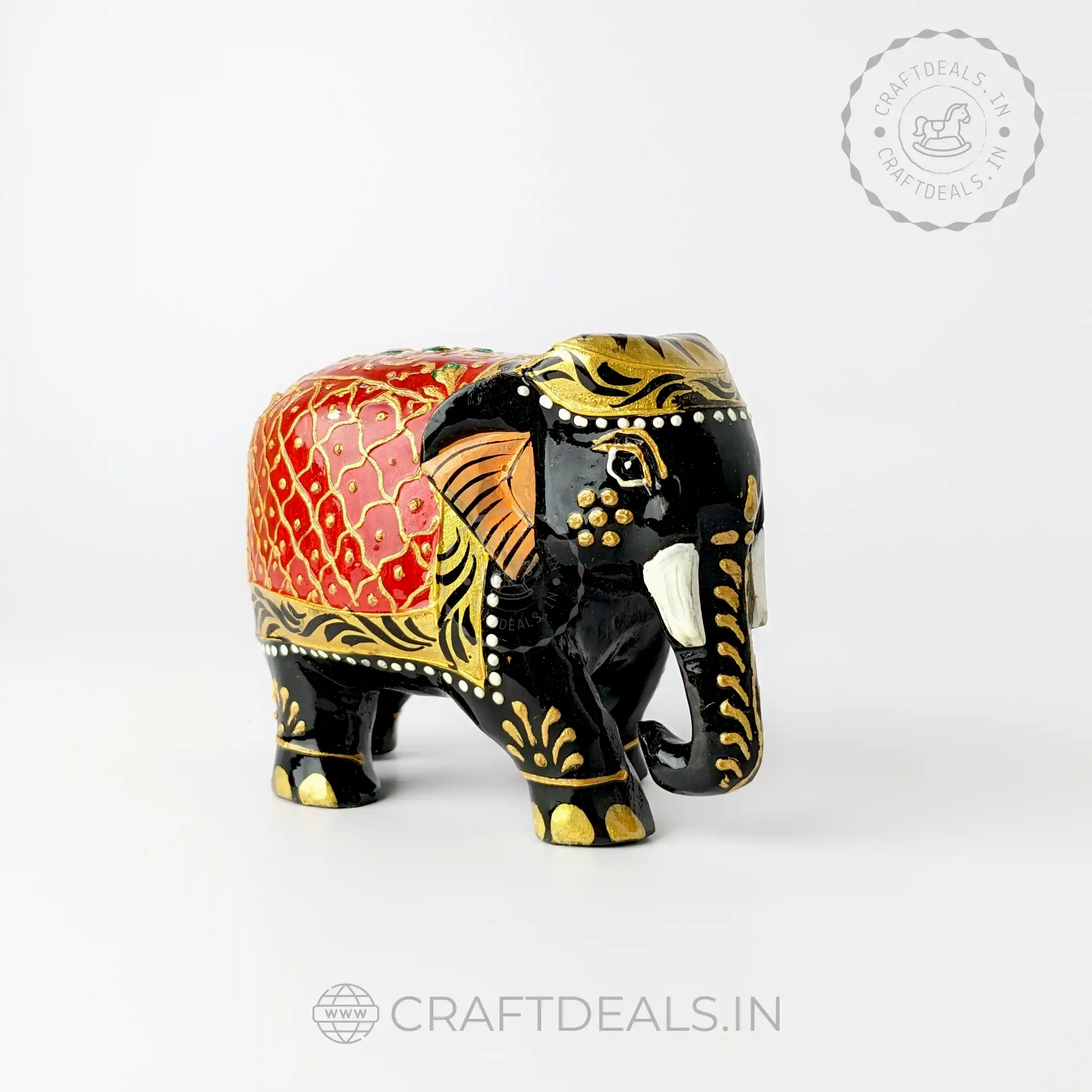 Wooden Painting Elephant Decorative Showpiece I Home Decor