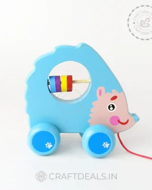 Colorful pull-along toy made in Channapatna by skilled artisan