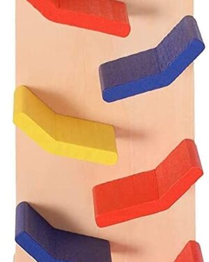 Wooden Slippery Car and Car Zig Zag Track Drop Toy
