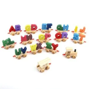Wooden Alphabet Double Letters Train (A-Z) English Vocabulary