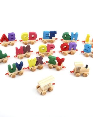 Wooden Alphabet Double Letters Train (A-Z) English Vocabulary