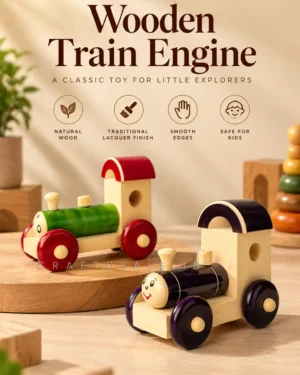 Alternative view of Wooden Train Engine | Channapatna Toy For Kids