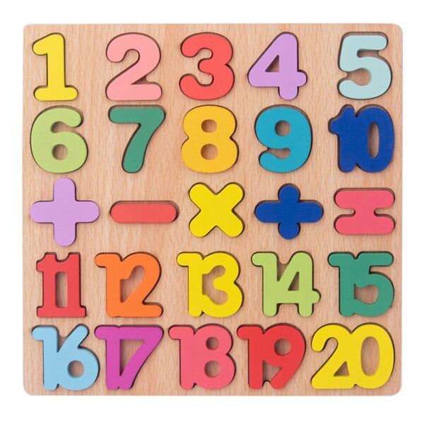 Wooden Number 123 and ABC Alphabets Board - Educational Matching Puzzle Toy for Kids