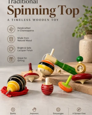 Spintop Toy Wooden Spinner Toys | Best Spinning Tops (Set of 5)