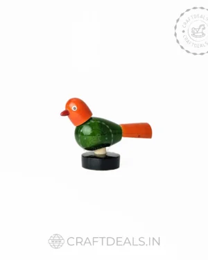 Handcrafted Channapatna Wooden Spring Birds Dolls - Vibrant and Artistic Wood Carvings