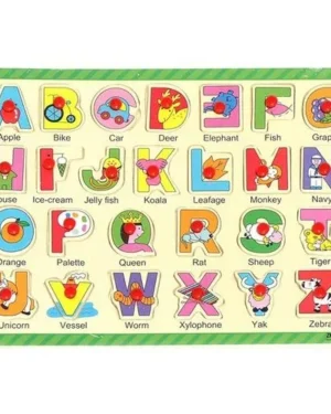 Wooden Number 123 and ABC Alphabets Board - Educational Matching Puzzle Toy for Kids