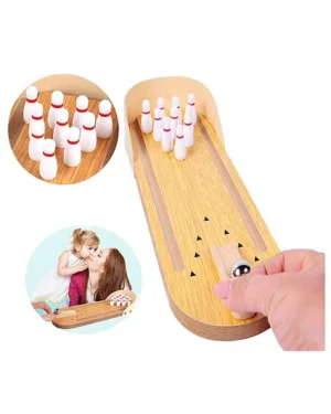 Kids Wooden Mini Bowling Game Toy Set | Miniature Bowling Ball Game For Children