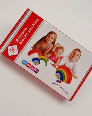 Wooden Rainbow Stacking Toys - Montessori-inspired colorful building blocks for kids