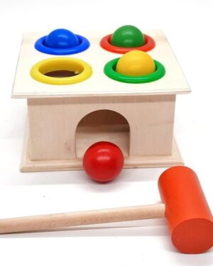 Ultimate Children's Toy Wooden Hammer and 4 Balls Game Set For Kids Improve Skills and Creativity