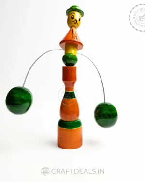 Channapatna Toy Balancing Joker | Eco Safe Toys For Kids Non Toxic Colors