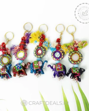 Wooden Handcrafted Fancy Stylish Keychains (Pack of 3) | Elegant Hand Carved Trending Keychains  (Assorted Designs)