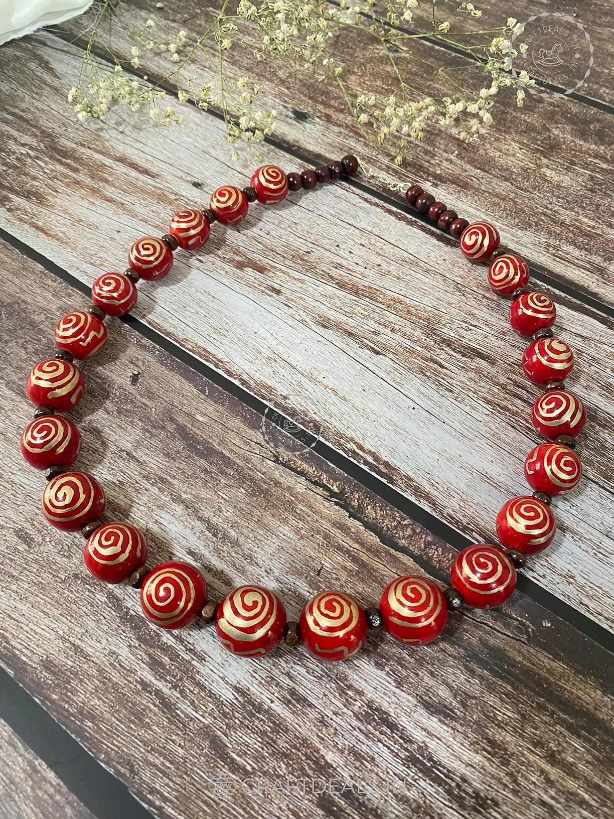Elegant DIY Painted Wooden Bead Necklace – Sustain My Craft Habit