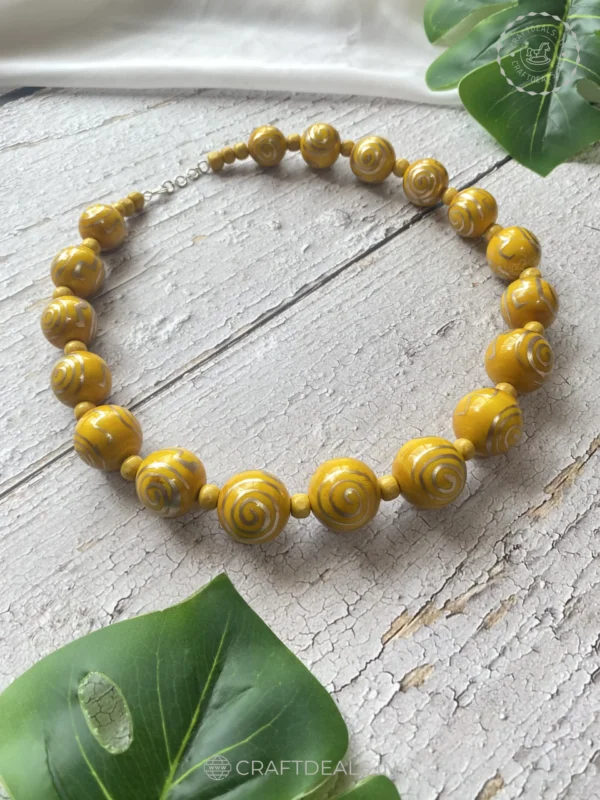 Wooden Beads Premium Necklace For Women | Highly Fashionable, Unique Gift - Image 4