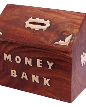 Children's Wooden Piggy Bank Coin | Hut-shaped Unique Durable Money Box For Children