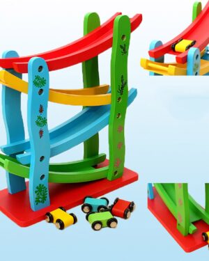 Montessori Wooden Car Ramp Toy for Toddlers