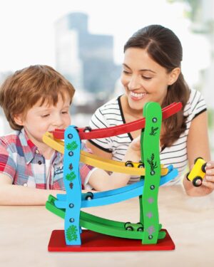 Montessori Wooden Car Ramp Toy for Toddlers