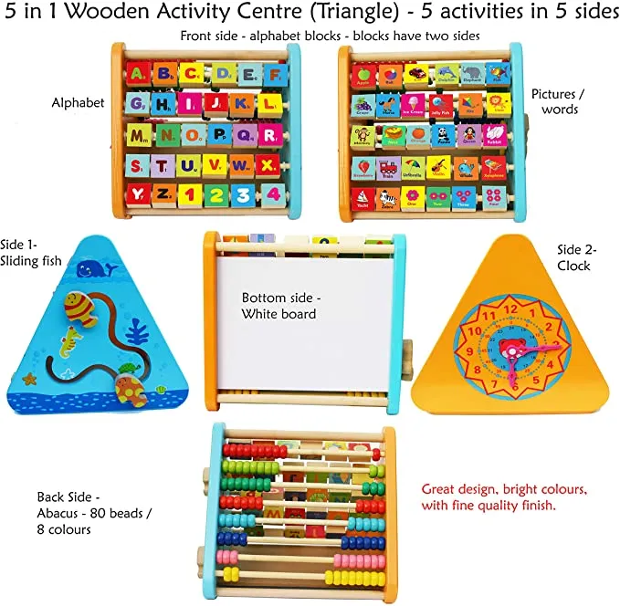 Wooden Numbers 123 and ABC Alphabets Board (Pack of 2)