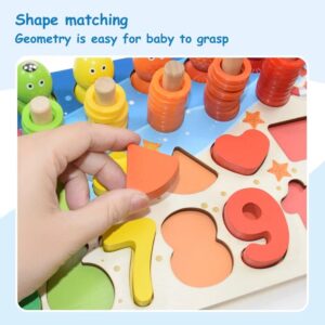 Preschool Math Playset: Wooden Toy Kit with Magnetic Fishing