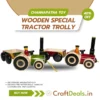 Channapatna Toy Wooden Special Tractor Trolly Pull Along(1 Pc)