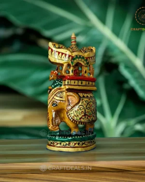 Royal Mysore Wooden Elephant Ambari – Hand Painted Decor